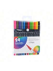 120PCS Dual Markers Double Point Fine & Brush Pen Sketch Colors Watercolor Drawing Professional Drawing Art Marker For School Supplied Students Stationery