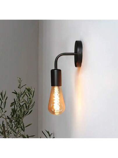 1/ Moderne Nordic Retro Iron Wand Lamp Holder, E27 Straight Sconce Lighting Fixture, Living Room, Bedroom, Bathroom, Kitchen, Balcony, Library (Bulb Not Included) view 8