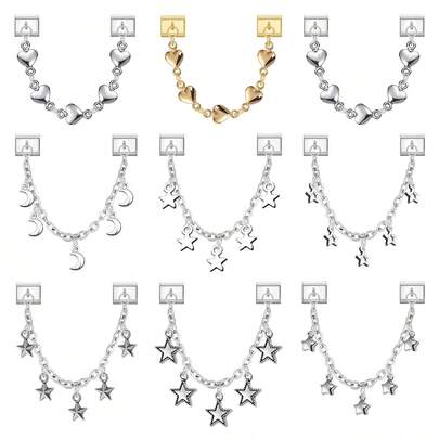 1 pieza Pulsera modular de doble hebra DIY, decorada con elementos de flor, mariposa, corazón, estrella y luna, adecuada como regalo de fiesta para amigos/parejas, aplicable para Navidad, Año Nuevo, Halloween, Día de San Valentín, diseño encantador, joyería de acero inoxidable