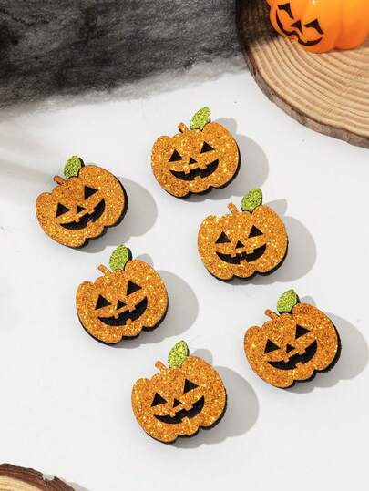 6 Stücke süße & lustige Halloween Kürbis Haarclips, geeignet für Urlaubskostüme