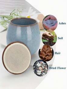 New Pet Cremation Urn Box, Crackle Glaze Ceramic Sealed Jar For Dog/Cat Ashes, Teeth, Hair Memorial Collection - 彩色 - 查看 7