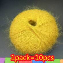 10pcs Mohair Yarn, Soft & Fluffy, Suitable For DIY Knitting, Crochet Sweater, Scarf, Cardigan, Hat - Multicolor - View 10