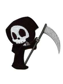 1PC Halloween Reaper Dabbing Embroidered Iron On Patch - Multicolor - View 7