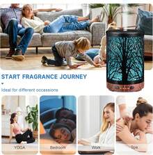 ¡RecomendadoDifusor de aceite esencial de 120 ml, difusor de aromaterapia de metal, humidificador de niebla fría con protección de apagado automático, 7 luces de color para el hogar, oficina, spa (árbol)¡Top de Temporada - Búho - Ver 8