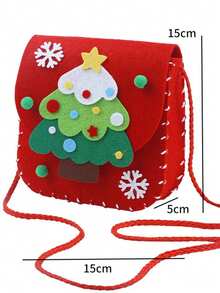 1pc Christmas Gift Bag, Handmade Mini Shoulder Bag, Felt Christmas Gift Bag, DIY Craft Kit, Christmas Eve Apple Bag, Candy Bag, Handmade Gift Suitable For Children