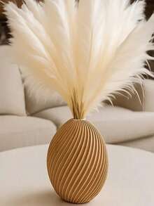 Modern Minimalist Brown Striped Plastic Vase, Suitable For Pampas Grass, Artificial Flowers, Spherical Design, Home Decor, Room Decor, Dining Table Centerpiece, Applicable For Living Room, Wedding Party, Easter Decoration Flower Vase Glass Vase