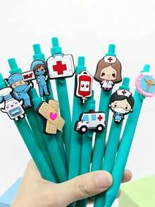 1/6/12pcs Random Nurse/Doctor Themed Ballpoint Pens, Assorted Styles, Nurse's Day Gift - Multicolor - View 2