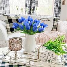 1/3/10/20 Pcs Blue Tulips, High-Quality Artificial Flowers, Realistic Touch Tulip Bouquets, Perfect For Weddings, Rooms, Homes, Hotels, Parties, Valentine's Day, Christmas, And Other Occasions, And Perfect For Gifts And New Year's Gifts.