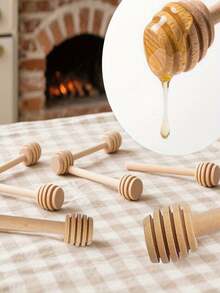 1/2 件木制蜂蜜搅拌棒、蜂蜜勺棒、木制蜂窝棒、搅拌焦糖的蜂蜜勺、枫糖浆、蜂蜜罐、食品、厨房、旅行、厨房用品、厨房工具、厨房用品、学校用品