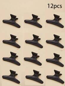 1/3/6/12pcs Black And White Hair Salon Sectioning Clips Stylish Butterfly Clip Perm Highlight Hair Clips - Black Fashion Accessory For Women Fall Winter Claw Clip Hair Accessories For Women For Vacation Outfits Woman Elegant Hair Clutch - Black and White - View 16