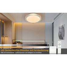 LED Ceiling Light, Dimmable Ceiling Light With Remote Control - 18W Ø30cm Circular Bedroom Light, Modern Starry Sky Design Living Room Light, Kitchen Light, Children's Room Ceiling Lighting, Dining Room Corridor - Round - View 4