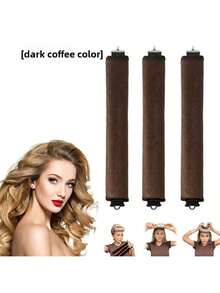 三件套卷发器套装，缎面无热卷发器套装，包含卷发棒、头带卷发器和电卷发器，可睡眠时使用，高回弹橡胶填充，柔软舒适，美发工具，美发用品，旅行必备，旅行，理发师，发型师，理发师配件，情人节礼物，美发用品，发型师，理发店，沙龙，度假必备，美发产品，理发店，情人节礼物，女士旅行必备，发型师工具 - 彩色 - 查看 11