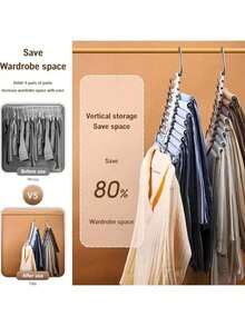 1pc Pants Hangers Space Saving,Non Slip Stainless Steel Multifunctional Pants Rack, Multifunctional Pant Rack Stainless Steel Closet Organizer,Pants Jeans Trousers Scarf Hanger,Magic Slacks Jeans Trouser Hanger, Multi-Purpose Premium Metal Closet Organizer For Leggings. Holiday. Can Be Hung And Stored - White - View 7