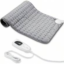 Almohadilla Eléctrica de Calefacción Para Espalda, Hombros, Abdomen, Piernas, Brazos, Almohadilla Eléctrica de Calor Rápido con Ajustes de Calor, Apagado Automático (Gris Plateado, 60*30CM) - Gris Plateado - Ver 2