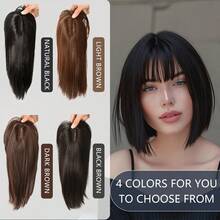 最新款3D立体刘海假发套装，女士适用，采用合成纤维，高密度发片，增加发量，遮盖白发，可烫染。