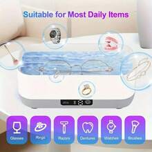 1pc Multi-Function Cleaning Machine, Makeup Brush Cleaner, Glasses Cleaning Box, USB Rechargeable, Small Household Large Capacity Denture & Jewelry Cleaner, Multi-Function Vibrating Cleaning Machine, Battery Capacity: 200mAh