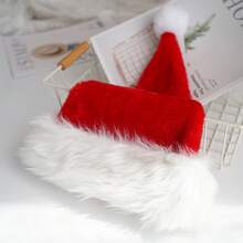 Christmas Party Santa Hat For Kids, Soft Plush Elf Christmas Hat With White Fuzzy Ball, Festive Xmas Accessories For Children Holiday Photos & Family Gatherings (Toddler To Youth Sizes)