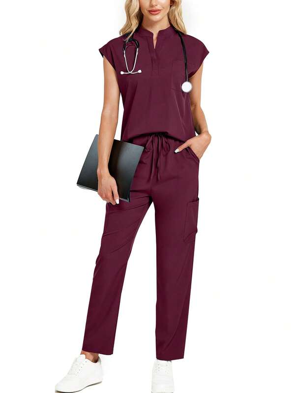 Set de pijama con top de cuello alto y pantalones con estampado total de 2 piezas