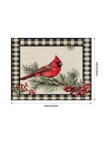 1 件圣诞鸟桌旗、圣诞装饰桌旗、圣诞亚麻桌旗、桌旗、桌旗、1 件桌旗、4 件餐垫、1 件靠垫套、3 件产品可用、冬季季节性家居装饰室内外派对用品、圣诞家居装饰、圣诞房间装饰、圣诞派对装饰品 - 彩色 - 查看 6