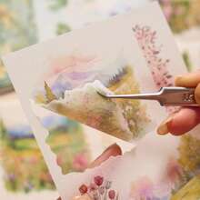 1 Libro Sticker Vintage Ins Style - 54 Fogli, Include Adesivi e Carta da Sfondo, Forniture per Scrapbooking Estetica Vintage, Decorazione Diario Fai-da-Te, Collage