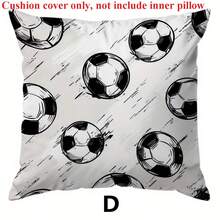 1pc Football Theme Throw Pillow Cover, 17.7x17.7 Inches - Soft Peach Velvet Polyester, Zippered, Machine Washable, Suitable For Home And Office Decor, No Pillow Insert