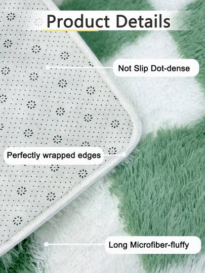 1pc Checkerboard Plush Vloerkleed Area Accent Living Room Bedroom Shag Tapijt Zachte Fluffy Home Skin Friendly Machine WashableEasy To Clean view 4