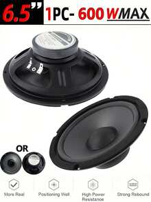 汽车音响喇叭4/5/6英寸600W两分频全频汽车音响扬声器重中低音超薄改装喇叭 - 黑色 - 查看 9