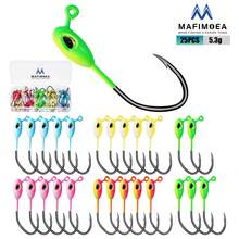 MAFIMOEA 20/25/30 piezas Anzuelos de pesca de colores, anzuelos de pesca compatibles con varios cebos de gusano, adecuados para black bass, trucha, bagre - Pesca de agua dulce y salada