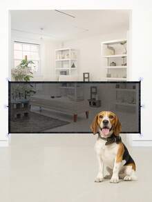 1Pc Pet Safety Gate,Durable Mesh Gate For Indoor Outdoor Use,Quick-Fold Mesh Fence For Small Dogs- Adjustable, Portable, Easy Install, Stair Barrier For Pets, Versatile, And Space,For Hallways, Doorways, And Staircases Safety, Christmas Gift,72*180cm