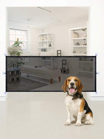 1 Pieza Puerta de para Mascotas, Valla de Malla Duradera para Uso Interior y Exterior, Valla de Malla de Plegado Rápido para Perros Pequeños - Ajustable, Portátil, Fácil de Instalar, Barrera para Escaleras para Mascotas, Versátil y Espaciosa, Para Pasillos, Puertas y Escaleras de , Regalo de Navidad, 72*180cm