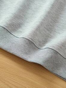 Dog Print Sweatshirt, Casual Long Sleeve Crew Neck Sweatshirt, Women's  Clothing - Light Grey - View 4