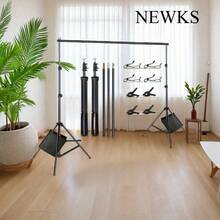 NEWKS 7 * 7 英尺/2 米 * 2 米背景支架，便携式背景支架套件，含 4 个 4 英寸夹子 + 4 个线夹 + 2 个沙袋 + 储物袋，可调节摄影背景摄影支架，适用于摄影工作室、派对和婚礼装饰 - 7 * 7ft/2m * 2m - 查看 2