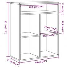 Libreria Larryhot bianca 66x31x80 cm in legno ingegnerizzato, resistente e durevole, facile da montare, stile decorativo, adattA, Per riporre soprammobili, statuette, libri, piccoli oggetti, ecc. - Bianco - Visualizzare 9