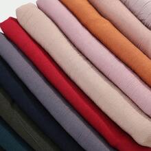 1pc Women's Classic Retro Solid Color Crinkle Breathable Soft Headscarf, Ladies' Versatile All-Season Fashion Headwrap, Multi-Functional Outdoor Windproof, Decorative Elegant Scarf, Shawl