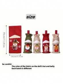 4pcs Elegant Christmas Wine Bottle Bags - With Santa, Plaid, Floral, - For Holiday Party Decorations, Table Centerpieces, Champagne Bottles - Compatible With Christmas, New Year, Halloween, Thanksgiving - No Electricity Needed - Perfect Gift Wrapping For Bottles, Christmas Party Supplies, Seasonal Home Decor, Festive Designs, Durable Fabric, Decorative Covers, Home Entertainers