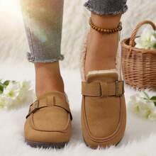 Women's Snow Boots And Women's Loafers, Featuring A Slip-On Design, Plush-Lined Interior, Windproof And Warm Properties, Lightweight And Non-Slip Performance, Casual And Sporty Style, Stylish And Versatile Look, Machine Washable, Suitable For Dating, Shopping, Walking And Office Wear, Are Ideal Choices For New Year Gifts And Valentine's Day Gifts. - 卡其色 - 查看 2