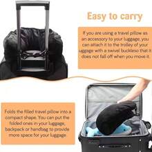 Fillable Travel Pillow, Suitable As Extra Luggage, Soft Velvet Travel Neck Pillow With Storage Bag, Adjustable Neck Size, Multifunctional Foldable Pillow, Suitable For Airplane Travel, Camping Equipment, Camping Essentials - Multicolor - View 4