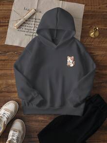 1 Stück Mädchen Lässig Bedruckter Sweatshirt, warm thermisch gefüttert, Langarm, Pullover, geeignet für Valentinstag - Lustiger und farbenfroher Sweatshirt, um die Fantasie jedes Kindes zu inspirieren