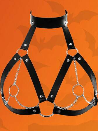 1PC Women Leather Chest Harness Belt Fashion Body Bondage Adjustable Suspenders Punk Goth Clothing For Underwear Nightclub Accessories
