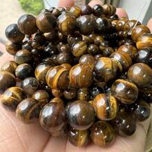 15 英寸 4/6/8/10 毫米天然石圆珠、紫水晶/虎眼石/黑曜石/玫瑰石英和其他天然材料，用于脉轮疗愈和 DIY 珠宝制作、手链、项链和工艺品 - 彩色 - 查看 38