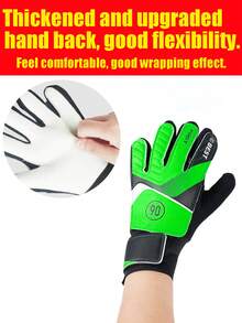 1 Pair Kids Goalkeeper Gloves, 6-10Y/8-12Y/12-16Y, Football Goalie Gloves With Double Wrist Protection And Non-Slip Durable Latex Material, Prevent Injury, Suitable For Children, Boys, Youth Soccer Goalkeeper Gloves With Strong Grip - Green - View 3