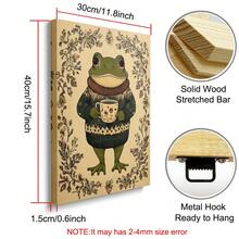 1 幅带框/无框舒适 Cottagecore 植物青蛙育儿室墙壁艺术帆布海报印刷极简主义异想天开的民间艺术美学装饰画，适用于公寓、客厅、卧室、现代家居装饰 - 彩色 - 查看 12