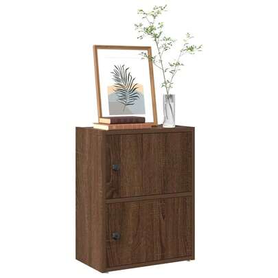 Libreria Larryhot in rovere marrone 40x24x52 cm in legno ingegnerizzato, resistente e durevole, facile da montare, stile decorativo, adattA, Per riporre soprammobili, statuette, libri, piccoli oggetti, ecc.