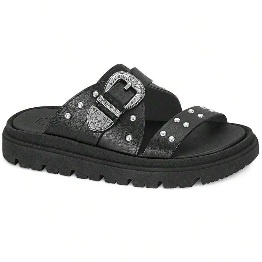 Moleca Women's Platform Tractor Spikes Sandal - Black - màu đen - Xem 1