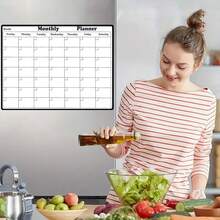 Stilvoller magnetischer Trocken-Löschen Kalender - vielseitiger Monatsplaner für den Kühlschrank - einfache Küchenorganisation und Dekoration