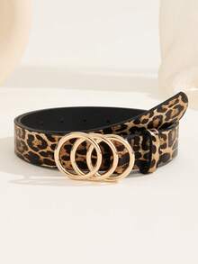 1pc Gold Three Buckle Casual, Fashionable, Summer New Style Women's Belt, Suitable For Various Occasions Like Business, Parties, Gatherings Summer, School Fall, Autumn, Halloween