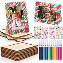 1/2/3 قطعة مجموعة إطار صورة فني لعيد الميلاد، إطار صورة خشبي DIY، إطار رسم للأطفال، المجموعة تشمل الراين ستونز، أقلام مائية، لديكور الإطار والمشاريع الفنية المخصصة، إطار عرض عمودي للمكتب، رسم غير مكتمل وإطار خشبي زخرفي، ديكور المنزل، عرض صورة مخصصة ومشاريع فنية هدايا لعيد الميلاد والتخرج