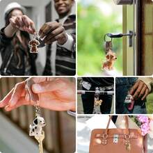 1个宠物品种设计宠物毛发收纳钥匙扣 - 可爱坐姿狗狗（贵宾犬/柴犬/法国斗牛犬等）造型，带链条 - 狗狗主人的理想之选 - 可收纳和保存宠物毛发的钥匙扣纪念品，可挂在钥匙、包包或旅行用品上 - 送给爱狗人士的完美纪念礼物 - 彩色 - 查看 8