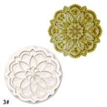 1pc Multifunctional Circular Flower Silicone Mold - Suitable For Handicrafts, Artistic Resin Silicone Mold - Light Grey - View 13