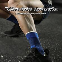 Tobillera transpirable y que absorbe la humedad Protección para el tobillo en actividades al aire libre Tobillera deportiva Manguito para la articulación del tobillo - Azul - Ver 4
